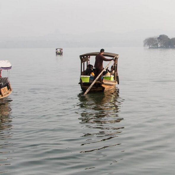 -4-OP-Terry-Burne-3 boats on West Lake - 6675-